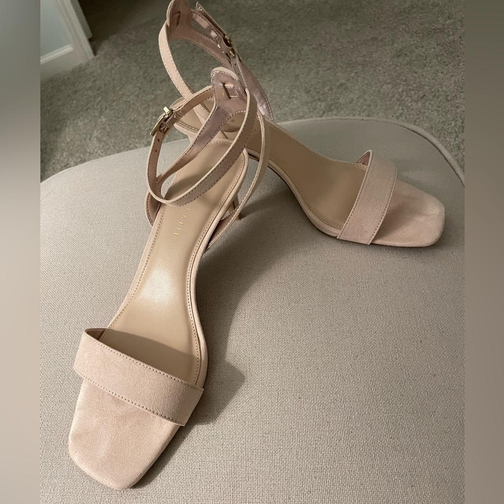 Kelly and Katie pink nude microsuede sandal